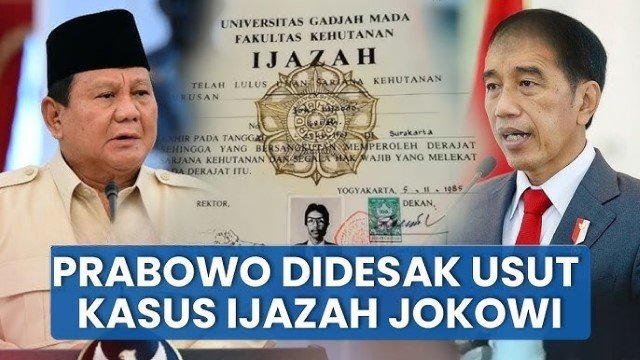 Bukan Lagi Opini, Prabowo Didorong Tuntaskan Isu Ijazah Jokowi di Jalur Hukum Terbuka!