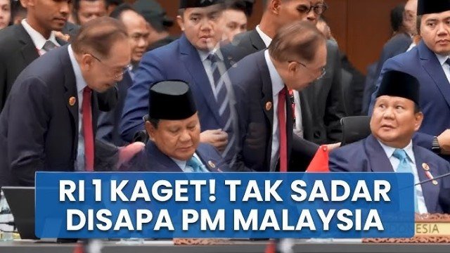 Detik-Detik Prabowo Subianto Melamun dan Tak Sadar Disapa Perdana Menteri Malaysia