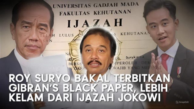 Roy Suryo Cs Bakal Terbitkan Gibran’s Black Paper: Lebih Gelap dari Ijazah Jokowi!