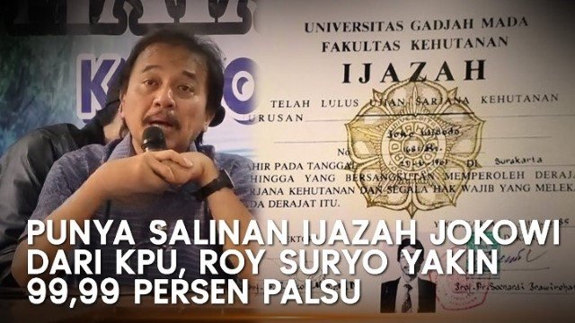 Terima Salinan Ijazah Jokowi, Roy Suryo: 99,9% Palsu!