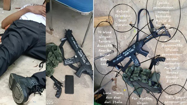 ‘Senjata’ di SMAN 72 Jakarta Ditulisi Nama-Nama Pelaku Penembakan Massal di Masjid, Ini Daftarnya!