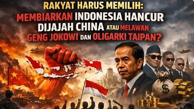 Rakyat Harus Memilih: Membiarkan Indonesia Hancur & Dijajah China atau Melawan Geng Solo dan Oligarki Taipan?