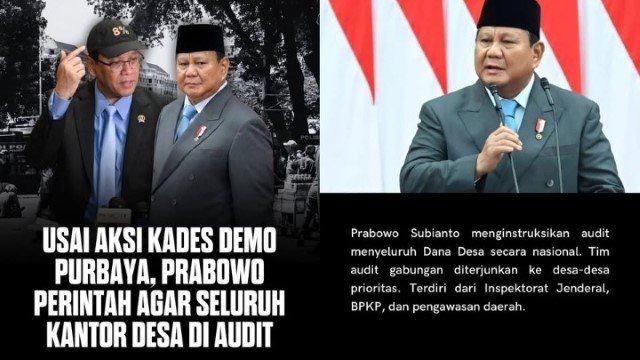 Usai Para Kades Demo Kebijakan Purbaya, Dana Desa Diaudit Total, Presiden Prabowo Instruksikan Pengawasan Ketat!