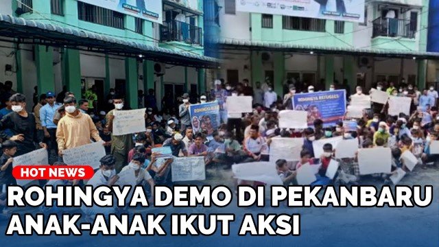 Ratusan Warga Rohingya Demo di Pekanbaru, Tuntut Bantuan Dinaikkan hingga Pendidikan Gratis 2026 Sebesar 2,3 Juta per Bulan!
