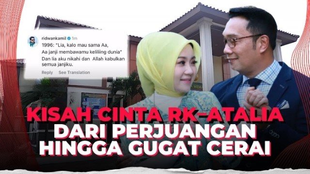 UPDATE! Atalia dan Ridwan Kamil Resmi Bercerai, Pengadilan Kabulkan Gugatan