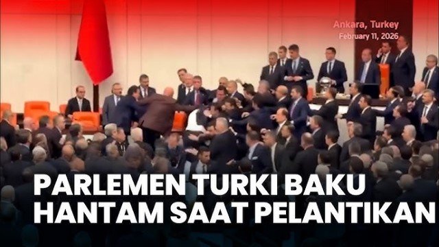 Alamak! Lebih Parah Dari DPR RI, Parlemen Turki Baku Hantam Saat Pelantikan