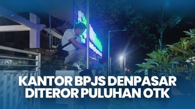 Detik-detik 20 Orang Teror Kantor BPJS Denpasar, Lempar Batu, Bentangkan Spanduk Wali Kota Pembohong!