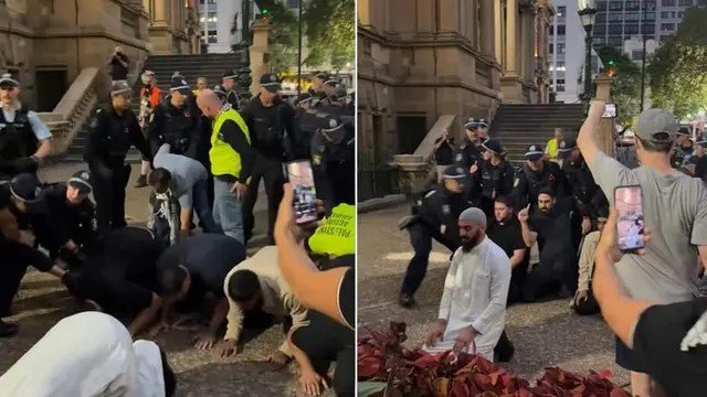 Kebablasan! Polisi Australia Bubarkan Paksa Salat Berjemaah di Sydney