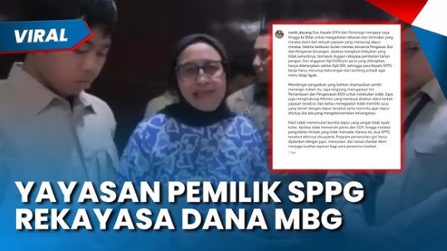 KACAU! Pemilik Dapur MBG Ngaku Cucu Menteri Ketahuan 'Sunat' Budget Jadi Rp 6.500Porsi