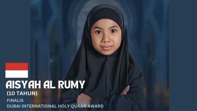 Membanggakan! Hafizah 10 Tahun Aisyah Ar-Rumy Tembus 3 Besar Dubai Quran Award 2026