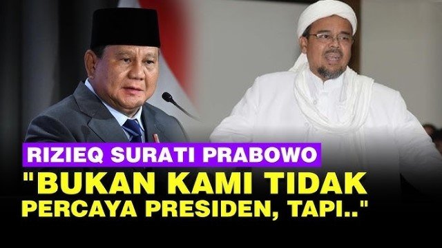 Prabowo Undang Habib Rizieq Shihab ke Istana, Tapi Dibalas Begini...