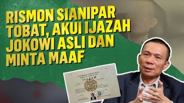Rismon End Game 11.000 Persen Ijazah Jokowi Asli, Publik Tak Akan Percaya!