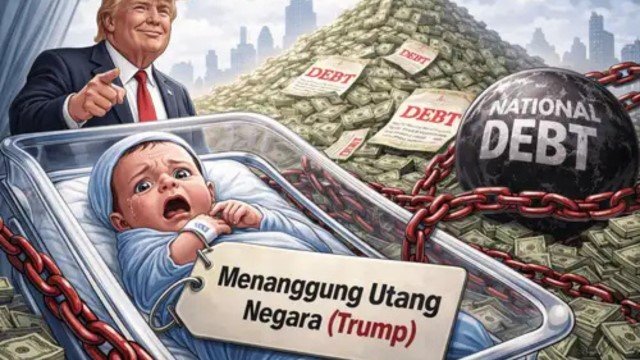 Trump Bikin Utang AS Menggunung Bayi Baru Lahir Langsung Tanggung Beban Rp1,93 Miliar!