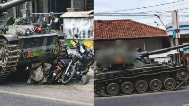 VIRAL! Saat Dunia Uji Rudal Canggih, Tank Indonesia Malah Nabrak Gerobak Tahu Gejrot