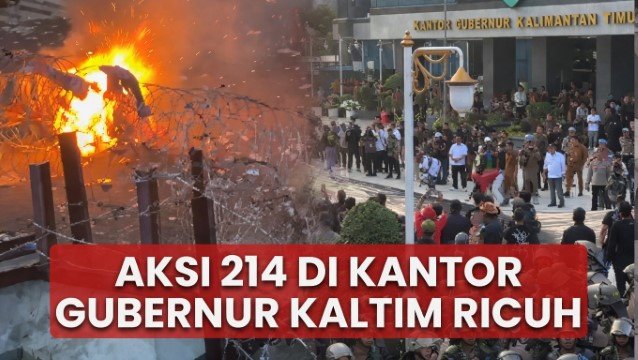 Demo Ricuh! Gubernur Kaltim Keluar Kantor Dikawal Lalu Abaikan Massa dan Wartawan