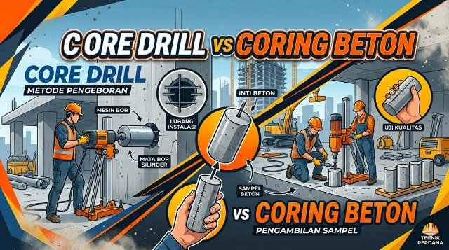 Perbedaan Core Drill Beton dan Coring Beton dalam Proyek Konstruksi