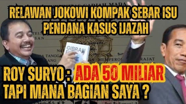 Roy Suryo Buka-Bukaan Soal Isu Aliran Dana Rp50 Miliar Untuk Mainkan Ijazah Jokowi