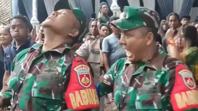 VIRAL! Anggota TNI Kesurupan Saat Amankan Pertunjukan Kuda Lumping, Polisi dan Warga Dibuat Kewalahan