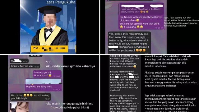 VIRAL Diduga Chat Mesum Guru Besar Unpad ke Mahasiswi Exchange, Minta Foto Bikini!