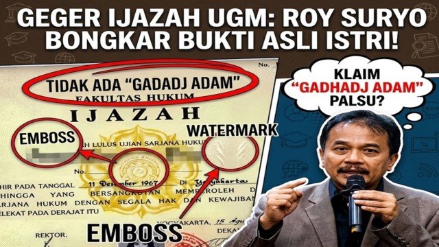 Borok Terungkap! Roy Suryo Perlihatkan Ijazah UGM Tanpa Tulisan Gadhaj Adam Rekayasa Besar Terbongkar