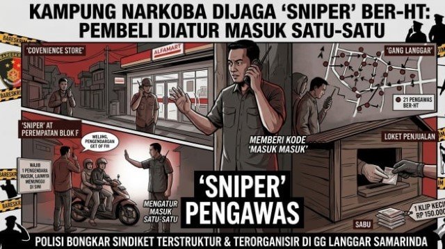 GEGER! Bukan Penjahat Biasa, Kampung Narkoba Samarinda Ternyata Sewa Anggota Polisi Jadi 'Sniper' Kawal Kejahatan