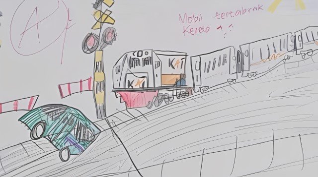 Gambar Karya Anaknya 2 Minggu Lalu Mirip Kecelakaan KRL Bekasi, Seorang Ibu Minta Maaf