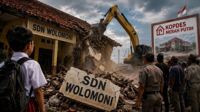 MIRIS! SDN Wolomoni ‘Diratakan’ Demi Kopdes, Perlawanan Sengit Guru & Orang Tua Pecah di Lokasi