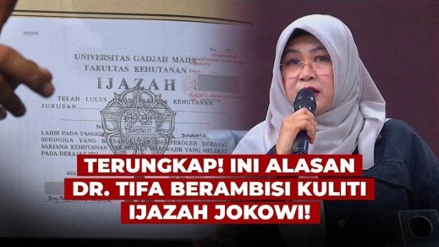 Bukan Sekadar Tuduhan! Terbongkar Motif Tersembunyi Dr. Tifa ‘Kuliti’ Ijazah Jokowi