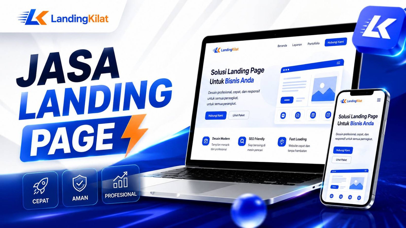 Jasa Landing Page 99RB Gratis Domain .MY.ID dan Hosting 1 Tahun, Website Profesional Siap Online