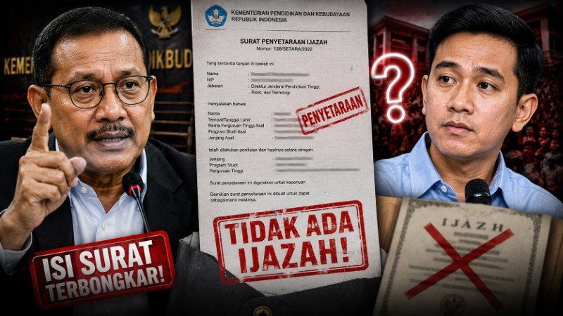 Bonatua Bongkar Isi Surat Penyetaraan Gibran Mengejutkan, Ternyata Tak Ada Ijazah!