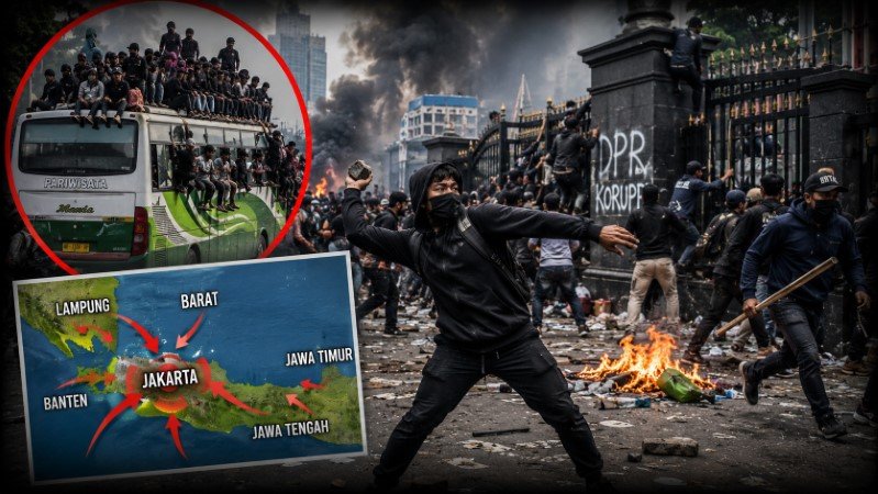 Dalang Kerusuhan Demo AMPB Terkuak! Massa Perusuh 27 Agustus Diduga Kuat Pasukan Kiriman dari Luar Jakarta, Ini Bukti Videonya