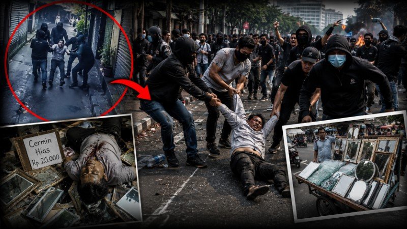 Diseret dari Gang ke Jalan! Kronologi Pedagang Cermin Tewas Dikeroyok Saat Demo Ricuh 27 Agustus