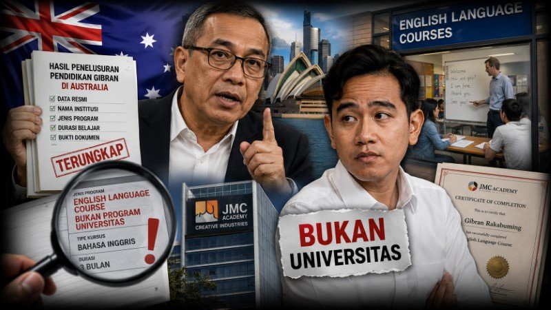 Eks Pejabat OJK Bongkar Hasil Penelusuran Pendidikan Gibran di Australia Ternyata Cuma Kursus Bahasa, Bukan Universitas!