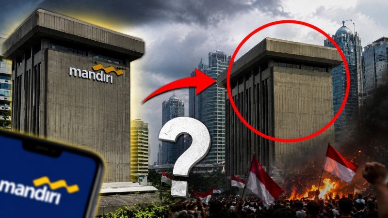 GEMPAR! Publik Dibuat Bertanya-Tanya, Kenapa Logo Bank Mandiri Mendadak 'Dicopot' Jelang Demo Besar 27 Agustus