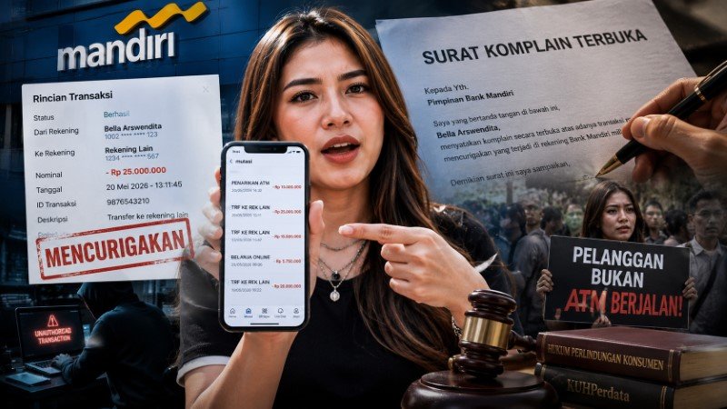 GEMPAR! Seleb Bella Arswendita Ngamuk Temukan Transaksi Mencurigakan, Ancam Seret Bank Mandiri ke Pengadilan