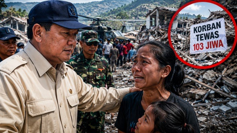 Kritik Tajam! Korban Tewas Tembus 103 Jiwa, Prabowo Baru Tinjau Gempa NTT di Hari ke-11 Usai Bencana