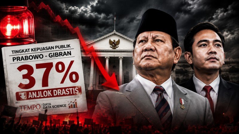Lampu Merah Istana! Survei Tempo Data Science Ungkap Tingkat Kepuasan Publik Prabowo-Gibran Anjlok Drastis ke Angka 37 Persen