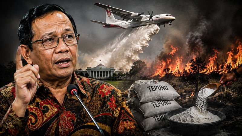 Mahfud MD Semprot Ide Ngawur Istana Padamkan Karhutla Pakai Tepung Sungguh Aneh!
