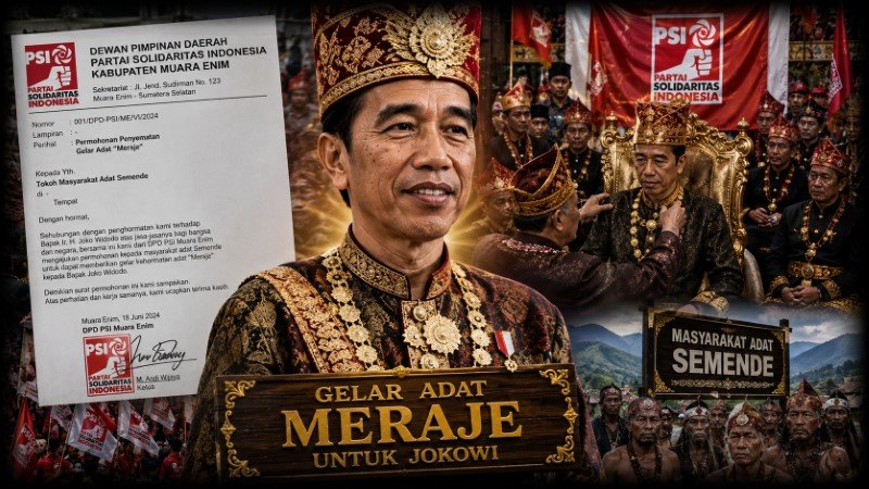 Manuver Raja-Rajaan Berlanjut, Surat DPD PSI Muara Enim Minta Masyarakat Adat Semende Sematkan Gelar Meraje untuk Jokowi!