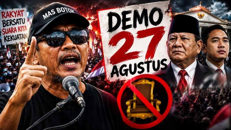 Mas Botok Tegaskan Demo 27 Agustus Bukan Buat Lengserkan Prabowo-Gibran, Ini Dua Tuntutan Utamanya!