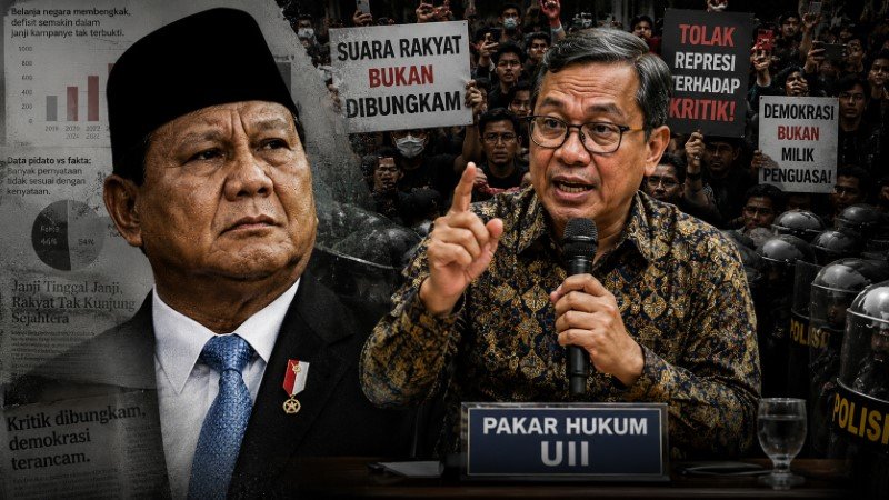 Pakar Hukum UII Bongkar ‘Dosa-Dosa’ Politik Prabowo: Data Pidato Ngawur, Suara Rakyat Dikacangin, Kritik Dibungkam!