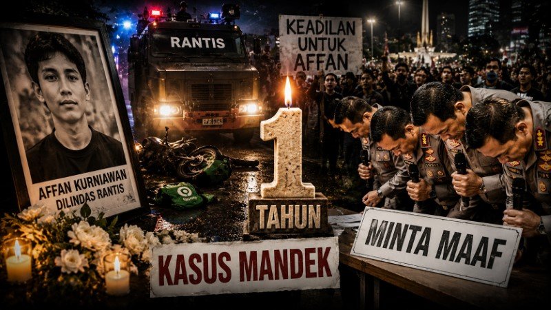 Setahun Kematian Tragis Affan Kurniawan Kasus Menguap Begitu Saja, Enam Polisi Cuma Disanksi Minta Maaf!