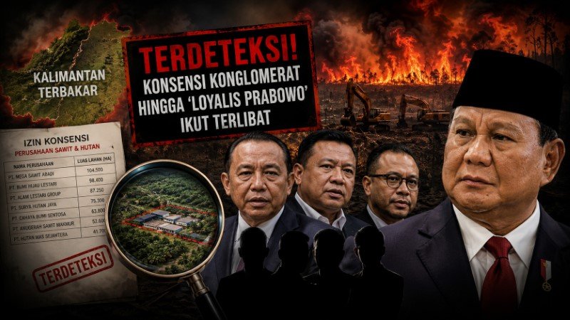 TERBONGKAR! Karhutla Kalimantan Meningkat Tajam, Konsesi Konglomerat Hingga 'Loyalis Prabowo' Ikut Terdeteksi