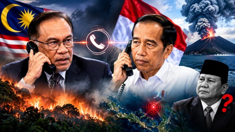 Anwar Ibrahim Telepon Jokowi Soal Karhutla dan Erupsi Anak Krakatau, Kok Bukan Prabowo