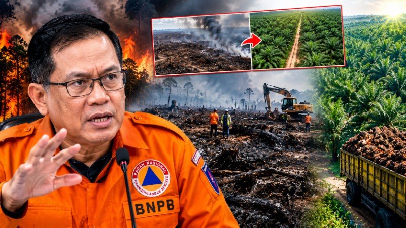 BNPB Bongkar Skenario Licik 'Land Clearing', Lahan Bekas Kebakaran Langsung Disulap Jadi Kebun Sawit