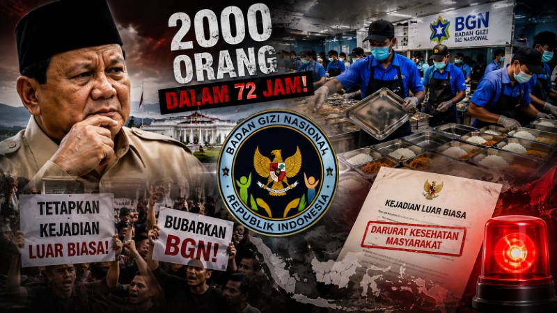 Darurat Nasional! Korban Keracunan MBG Tembus 2.000 Orang Dalam 72 Jam, Pemerintah Dituntut Tetapkan KLB dan Bubarkan BGN