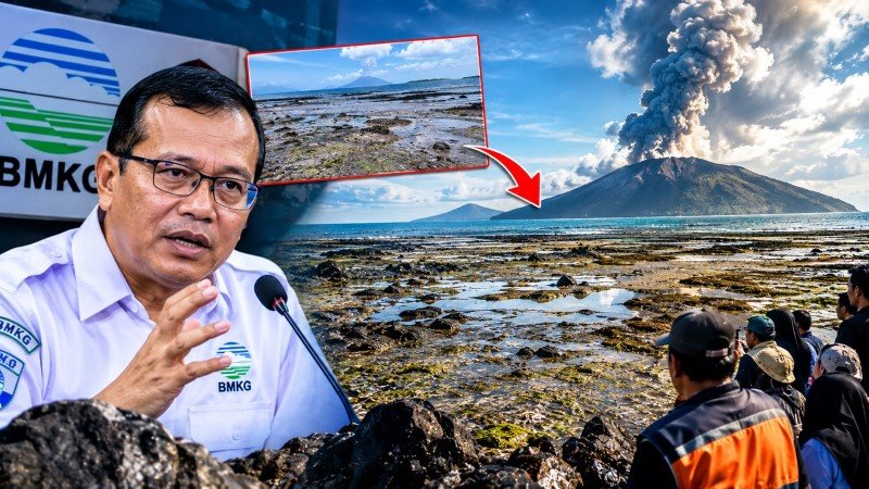 HEBOH! Air Laut Mendadak 'Surut' di Pesisir Dekat Anak Krakatau, Ini Penjelasan BMKG