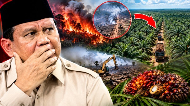 Hutan Baru Terbakar Langsung Jadi Lahan Sawit, Prabowo Terkejut Ini Benar-Benar Sengaja
