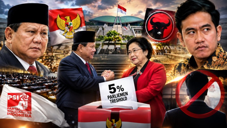 Koalisi Prabowo dan PDIP Kompak Kunci 'Angka Keramat' Parlementary Threshold 5 Persen Demi Singkirkan PSI Serta Gibran Di Pemilu 2029!