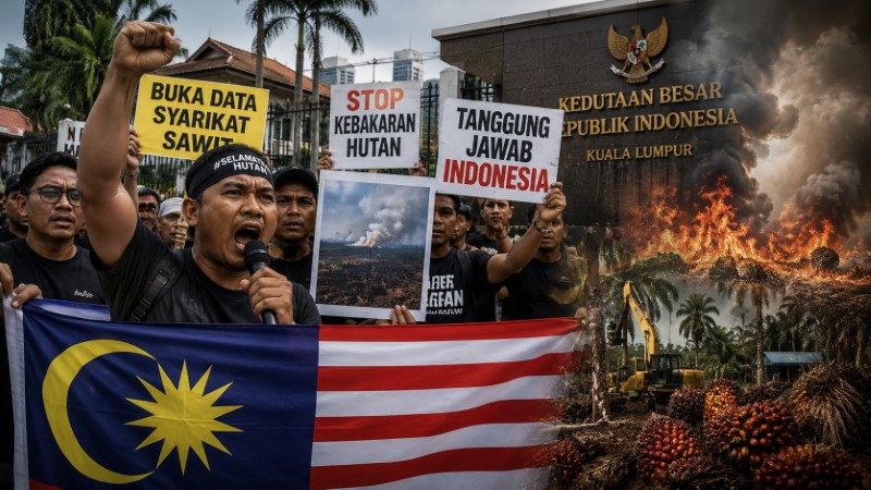 Memanas di Negeri Jiran! Aktivis Malaysia Geruduk KBRI KL, Tuntut Indonesia Buka Data Perusahaan Sawit ‘Biang Kerok’ Kebakaran Hutan